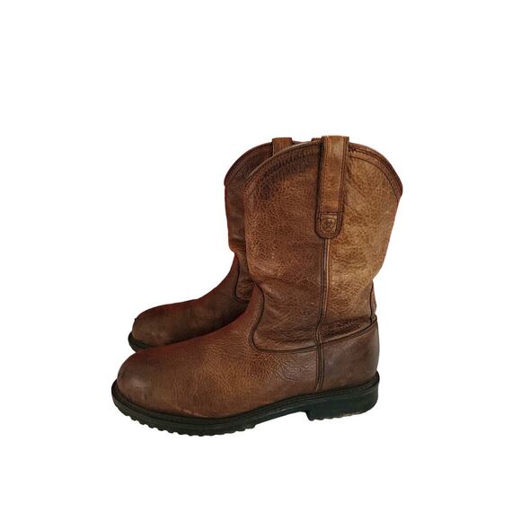 Ariat 12 D Mens Brown Leather Steel Toe Pull On Round Toe Boots main image 14